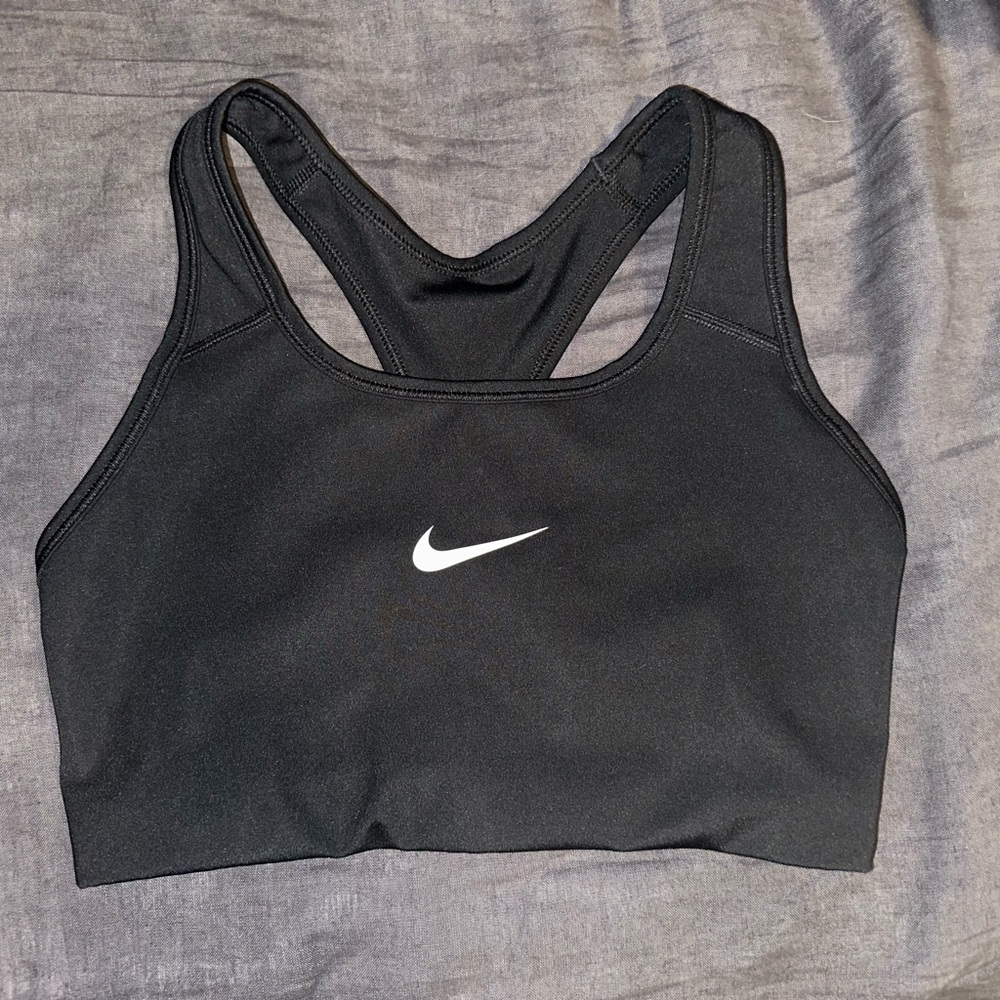 Nike Black Sports Bra with White Logo